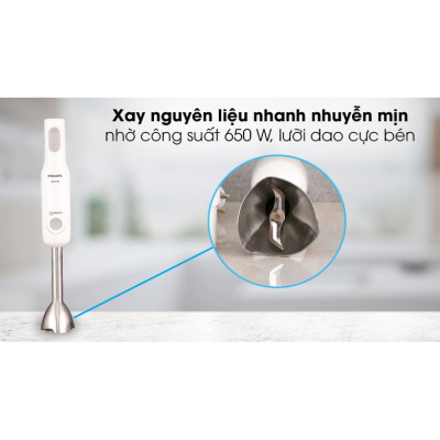 Máy Xay Cầm Tay Đa Năng Philips HR2537 650W - Xay Mịn| Hàng Chính Hãng