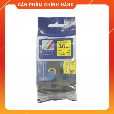 Nhãn In TNE-S651 - Đen nền vàng 24mm x 8m - Dùng cho máy in BROTHER - AIMO - PUTY [Hàng nhập khẩu]
