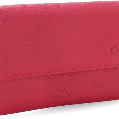 Ví nữ da bò cao cấp Huy Hoàng 3 gấp lửng màu đỏ đô HT3167