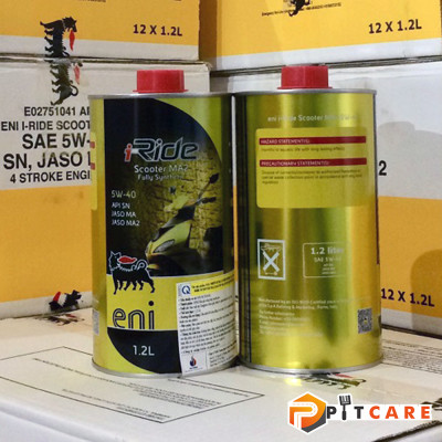 Nhớt Eni Scooter 5W40 JASO MA2 Chai 1L2 Cho Vespa Full Tổng Hợp Chạy Cực Êm