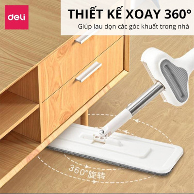 [KÈM CHẬU] Cây lau nhà tự vắt thông minh chổi lau nhà xoay 360 độ tiện lợi, siêu sạch cho phòng khách phòng ngủ