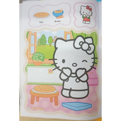 Sách- Bé Tô Màu Hello Kitty - Thiên Đường Ẩm Thực - Tặng Kèm Sticker Xinh Xắn - Minh Thắng