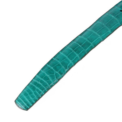 Thắt lưng nữ da cá sấu Huy Hoàng màu xanh lá HC5218