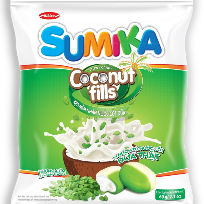 Kẹo mềm Sumika Cốm Bắp Đậu Đỏ nhân nước cốt dừa túi 60g