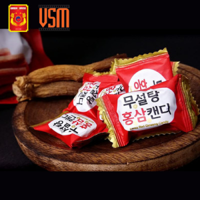 Kẹo Hồng Sâm Hàn Quốc Không Đường Ginseng House - Bịch đỏ 500g - Giảm Mệt Mỏi & Căng Thẳng