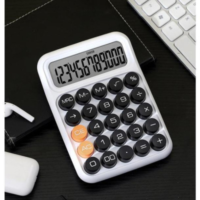 Máy Tính 12 Chữ Số Loại Lớn Phím Tròn Màu Sắc Thời Trang Xinh Xắn