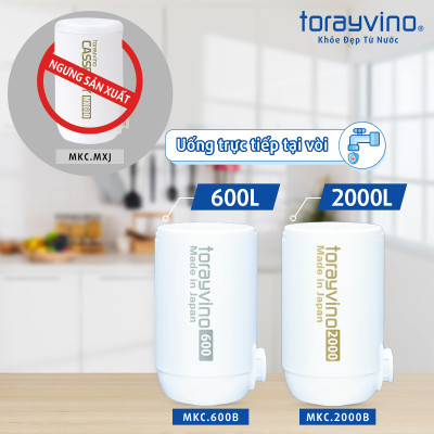 Combo 2 lõi lọc nước Nhật Bản Torayvino MKC.2000B - Uống trực tiếp tại vòi - 2000 Lít - Hàng chính hãng