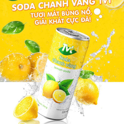 [Lốc 6 lon 320ml] Soda Chanh VàngTVT - Nước cốt chanh vàng tự nhiên cùng soda nhẹ nhàng