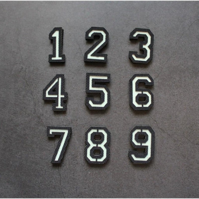 Patch_velcro số 0-9 cắt laser phát sáng gắn ba lô_túi xách