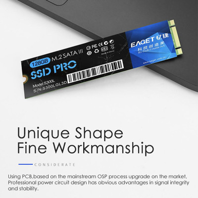 Ổ cứng thể rắn EAGET S300L M.2 (NGFF) 256GB  tốc độ cao n mỏng gọn nhẹ chống va đập cho máy tính xách tay
