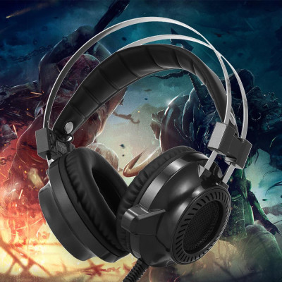 Tai nghe chơi game KUBITE T2  âm thanh nổi bass với micrô LED Light 3,5 mm có dây cho máy tính để bàn 