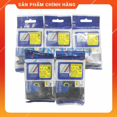 Ống co nhiệt HS2-641 - Đen nền vàng 17.7mm x 1.5m - Dùng cho máy in ống BROTHER - AIMO [Hàng nhập khẩu]