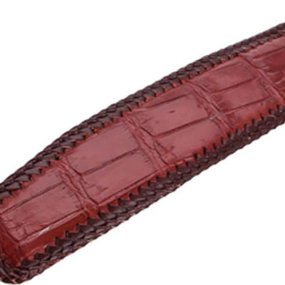 Thắt Lưng Nam Da Cá Sấu Đan Viền Bản Lớn Huy Hoàng HT4290 - Nâu Đỏ