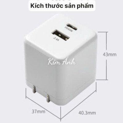 Củ sạc xuất Nhật GaN 45W KFLY ( JHX-AC2048) đạt chứng nhận PSE tiêu chuẩn Nhật Bản, Kim Ánh cho dùng thử 30 ngày, bảo hành hàng chính hãng 12 tháng