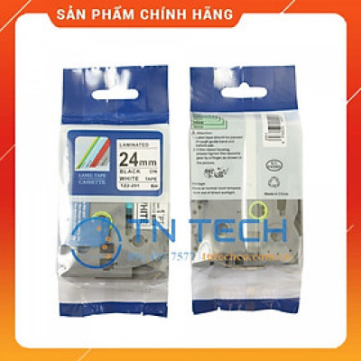 Nhãn In Tz2-251 - Đen nền trắng 24mm x 8m - Dùng cho máy in BROTHER - AIMO - PUTY [Hàng nhập khẩu]