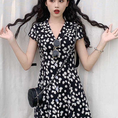 Đầm Sơ Mi Hoa Cúc Xuân Hè Kèm Thắt Lưng Xinh DN078 MayHomes, Thời Trang Nữ Mới, Đầm Ngắn Dễ Thương, Phong Cách Retro
