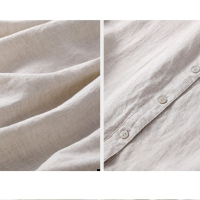 Đầm suông hè nữ  cổ trụ linen tay ngắn chất đũi mềm mát, thời trang Haint Boutique Da158