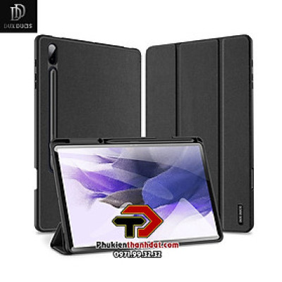 Bao da chống sốc cho SamSung Galaxy Tab S7+ Plus, Tab S7 FE có ngăn đựng bút - Hàng chính hãng