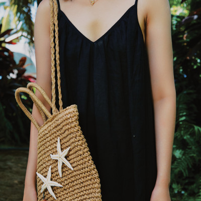 Đầm Midi Hai Dây Linen Viễn Du DRE192 thời trang thiết kế Hity