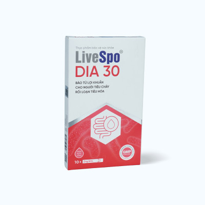 Dung dịch LIVESPO Dia 30 bổ sung men vi sinh hỗ trợ giảm tiêu chảy cấp, rối loạn tiêu hóa (10 ống)