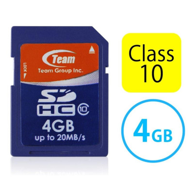 Thẻ nhớ SDHC Team Group 4GB upto 20MB/s Class 10 (dành cho máy ảnh) - Hàng chính hãng