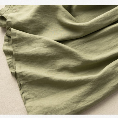 Đầm Nữ Linen Cổ Đức Nhún Eo, Đầm Sơ Mi Nữ Dáng Dài đầm thiết kế Da162