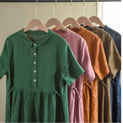 Đầm suông Linen mẫu mới thiết kế sang chảnh không kén dáng da215