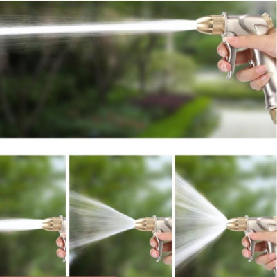  Bộ dây vòi xịt nước rửa xe, tưới cây . tăng áp 3 lần, loại 15m 206701 đầu đồng,cút,nối đen+ tặng đai