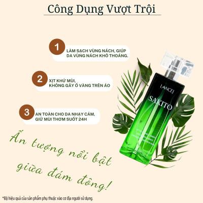 Xịt Khử Mùi Hôi Nách SAKITO LANCEJ 50ml, Khử Mùi Toàn Thân, Ngăn Tiết Mồ Hôi, Lưu Hương Suốt 24H