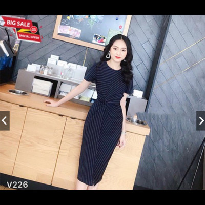 ĐẦM SỌC XOẮN EO HANA