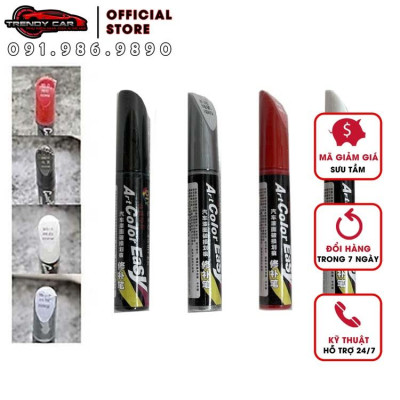 Bút tẩy xóa vết trầy xước dăm, xước lộ màu trên ô tô xe máy ColorEASY 4 màu đen, ghi, đỏ, trắng