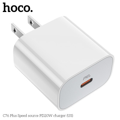 Bộ sạc siêu nhanh cho IP chuẩn PD 20W Hoco C76 Plus, bộ củ cáp sạc nhanh hàng chính hãng Hoco không nóng máy - Hoco Mall