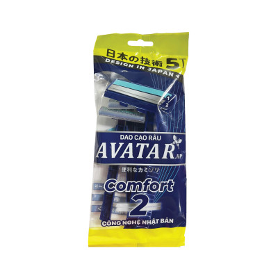 Dao Cạo Râu 2 Lưỡi Kép Thân Nhựa Dành Cho Nam Giới Avatar (Set 5 Cây)