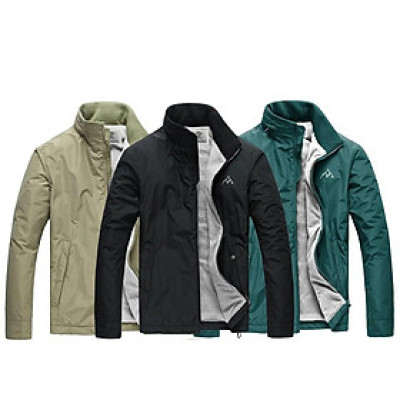 Áo khoác dù nam lót nỉ phối cổ cao cấp BA19