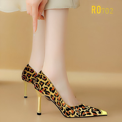 Giày nữ cao gót họa tiết beo ROSATA RO702 -8p- Beo - HÀNG VIỆT NAM - BKSTORE