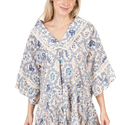 Đầm Boho Phối Ren Cotton Isla Bonita