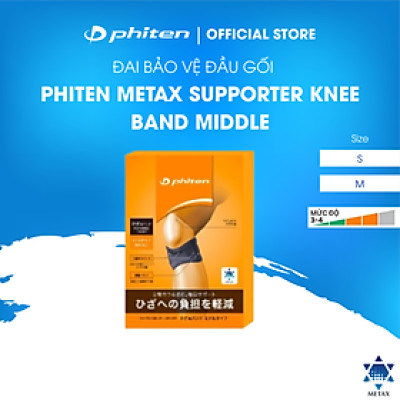 Đai bảo vệ khớp gối loại vừa Phiten Metax Supporter Knee Band