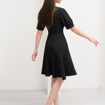 Đầm Lụa Xoe Dáng Xòe Khóa Đồng Thân Trước Maxivic, La Mộc - LM92111