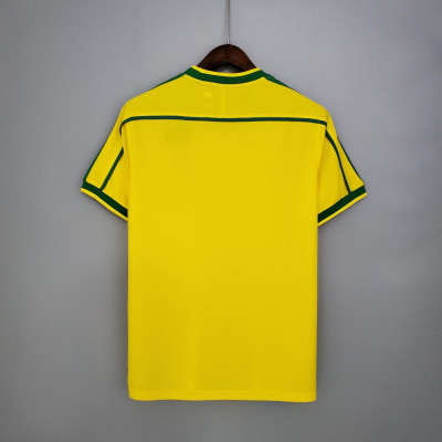 Áo Bóng Đá Retro Tuyển Brazil 1998 - Sân Nhà bản cao cấp vải Cotton Polyester