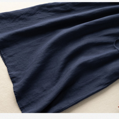 Đầm suông sơ mi linen tay cộc trẻ trung, thời trang phong cách Hàn Quốc Da74