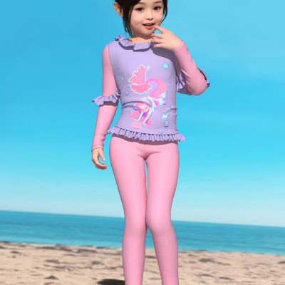 BỘ ĐỒ BƠI DÀI BÉ GÁI XỊN XÒ CHỐNG NẮNG