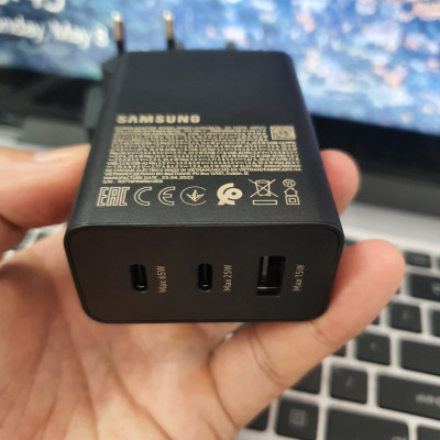 Bộ dây và củ sạc siêu nhanh samsung 65w type C, sạc 3 thiết bị cùng lúc, dùng cho Samsung S22, S22 Plus, S22 Ultra, S21/plus/ultra, Note 20/ultra, S20, Note 10/plus, S10/10plus, Note 9, S9/plus, Note 8, S8/plus - Hàng chính hãng