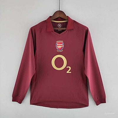 Áo Bóng Đá Retro Arsenal 2005 Dài Tay - Sân Khách bản cao cấp vải Cotton Polyester