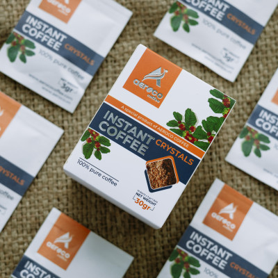 Hộp giấy 10 gói*3g/gói_Cà phê AEROCO hòa tan sấy lạnh thăng hoa Robusta