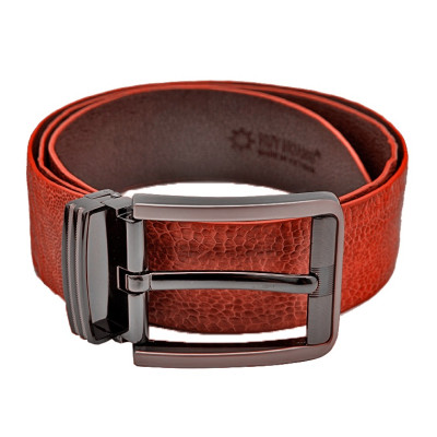 HP4429-30-31-32 - Thắt lưng nam da đà điểu Huy Hoàng trơn 4P đầu kim màu đen, nâu đất, nâu đỏ, vàng