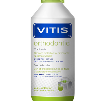 Nước súc miệng cho người chỉnh nha, niềng răng, mang khí cụ chỉnh nha Vitis Orthodontic 500ml