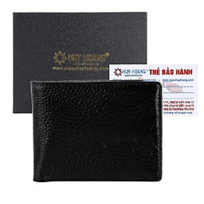 HP2426 - Bóp nam Huy Hoàng da đà điểu da trơn màu đen
