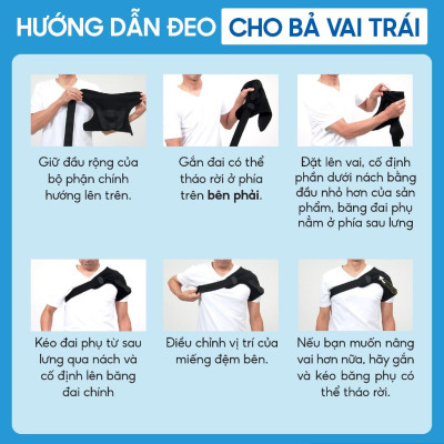 Đai cố định khớp vai loại vừa Phiten Supporter Shoulder Middle Type AP178004/AP178005