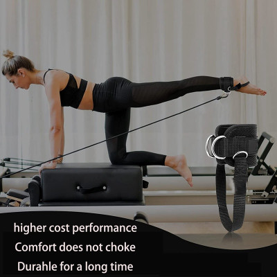 Đai Quấn Cổ Chân Có Dây Cố Định Giầy 4 Vị Trí Móc Hỗ Trợ Tập Chân Mông Với Cáp Tại Phòng GYM (1 Đôi)