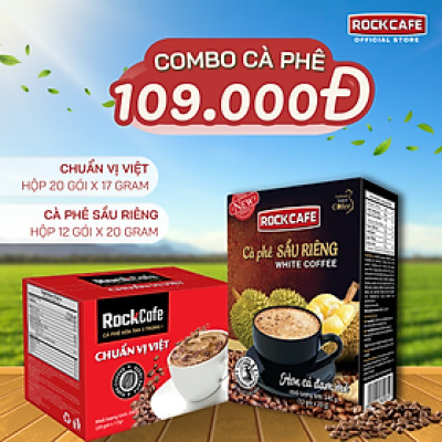 [CB] 2 hộp: Cà phê Sầu riêng (12 gói x 20gr) + cà phê Chuẩn Vị Việt (20 gói x 17gr)
